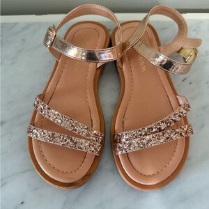 Girls' Glittery Sandals - Rose Gold